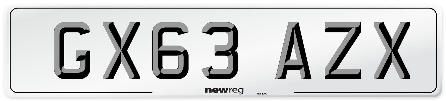 GX63 AZX Number Plate from New Reg